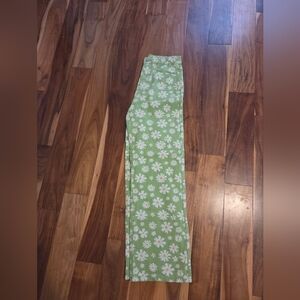 Floral Green Boot Cut Pants
